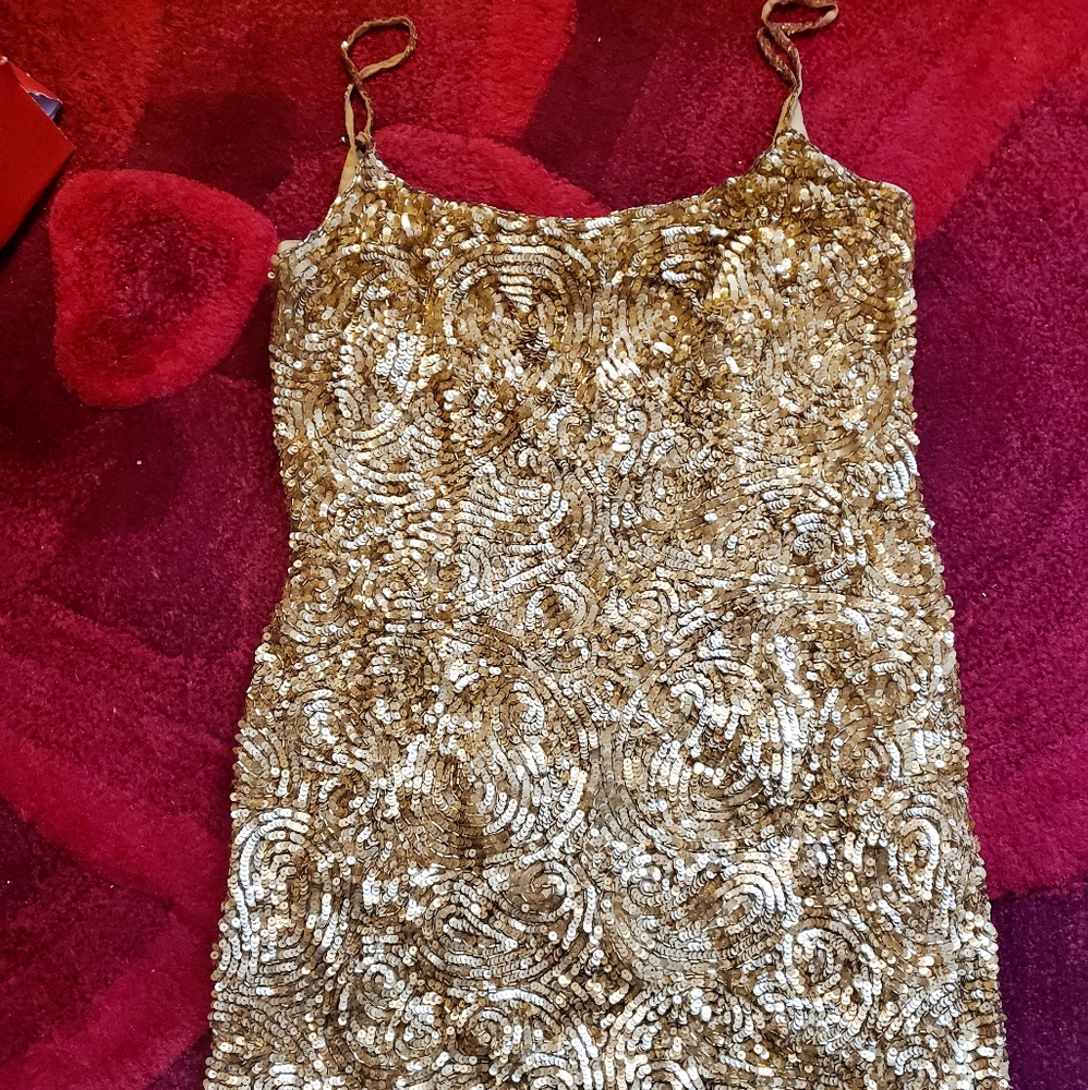 Gold Sequin Party Dress